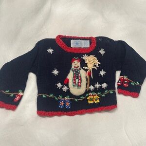 Hartstrings Festive Embroidered Sweater with Snowman